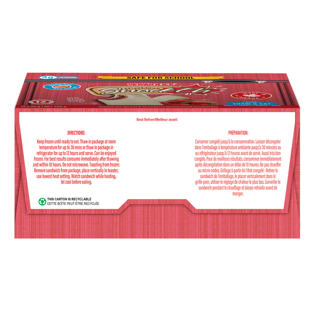12ct x 30g SnackEh Crustless WowButter & Strawberry Snack Sandwich - 3 Pack